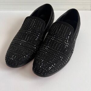 Moretti Black Label Black Embellished Loafers Dress Shoes‎ Mens Size 10
